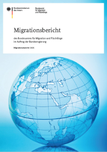 Deckblatt des Migrationsberichts des Bundesamtes für Migraton und Flüchtlinge im Auftrag der Bundesregierung